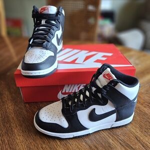 Women's Nike Dunk High Tops Panda Black and White size 7.5